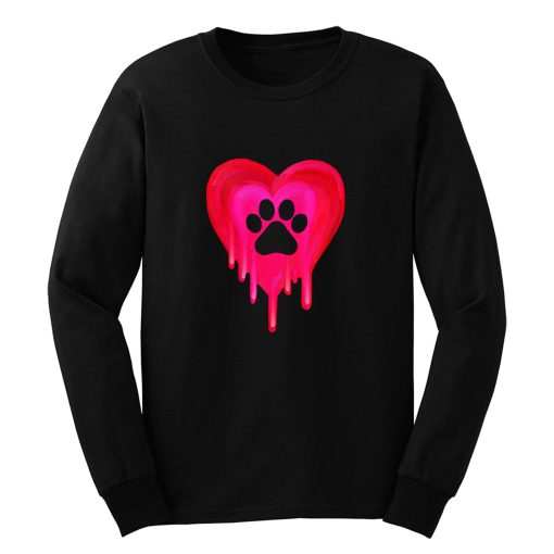 Pawprint Melting In Heart Long Sleeve