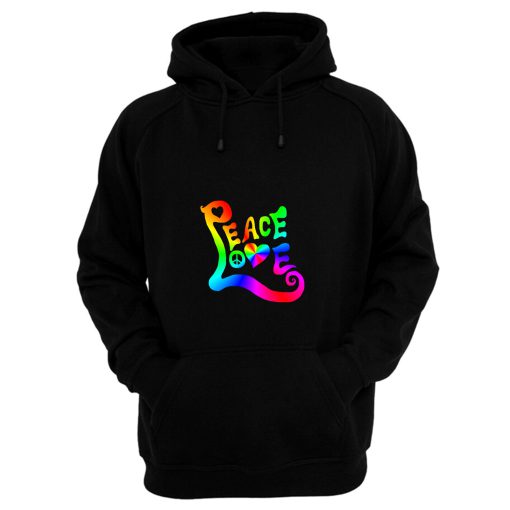 Peace Love Rainbow Quote Hoodie