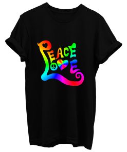 Peace Love Rainbow Quote T Shirt