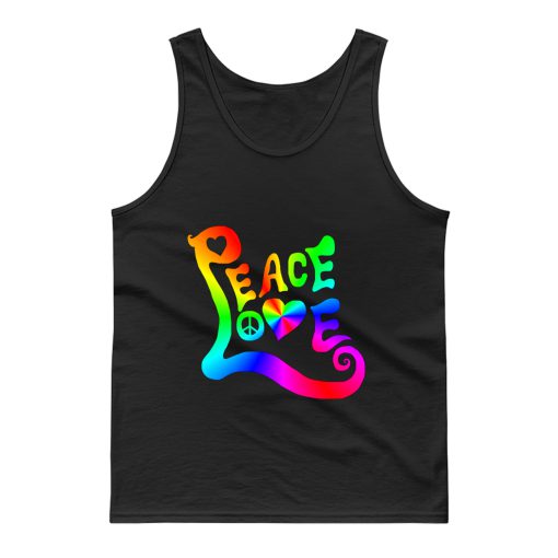 Peace Love Rainbow Quote Tank Top