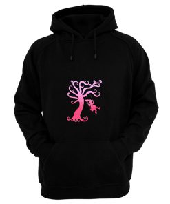 Pink Girly Tree Swing Silhouette Hoodie