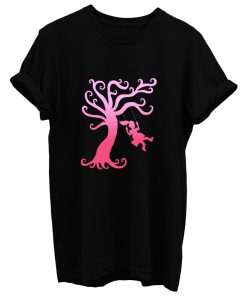 Pink Girly Tree Swing Silhouette T Shirt