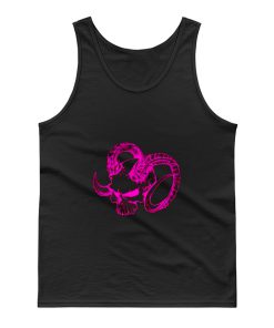 Pink Skull With Rams Horns Tank Top