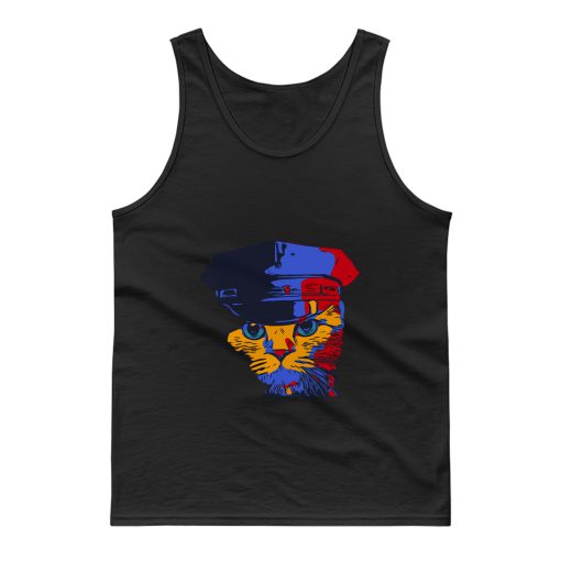 Police Cat Hat Naughty Cat Pop Art Tank Top