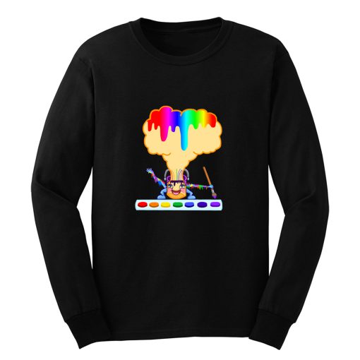 Rainbow Drip Painting Can Long Sleeve