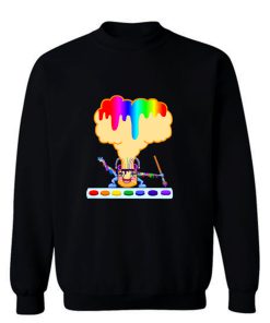 Rainbow Drip Painting Can Sweatshirt