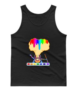 Rainbow Drip Painting Can Tank Top