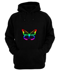 Rainbow Outline Butterfly Hoodie