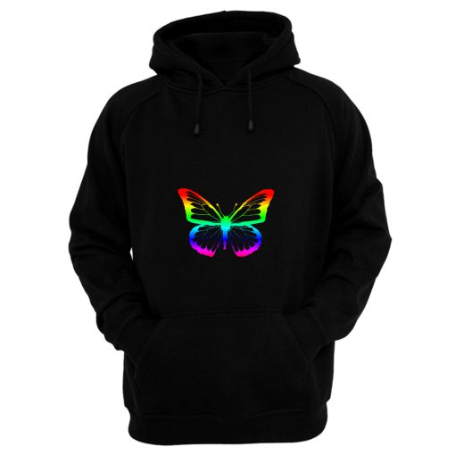 Rainbow Outline Butterfly Hoodie