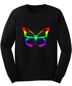 Rainbow Outline Butterfly Long Sleeve