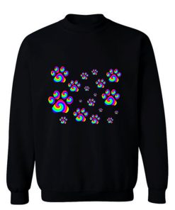 Rainbow Swirly Pawprint Pattern Sweatshirt