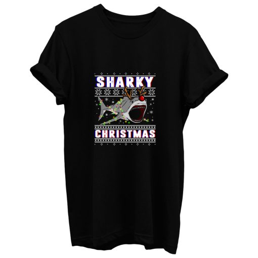 Sharky Christmas Ugly Sweater Gifts Idea T Shirt