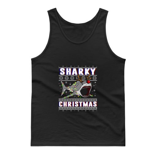 Sharky Christmas Ugly Sweater Gifts Idea Tank Top