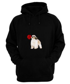 Shihtzu With Rose Flower Hoodie