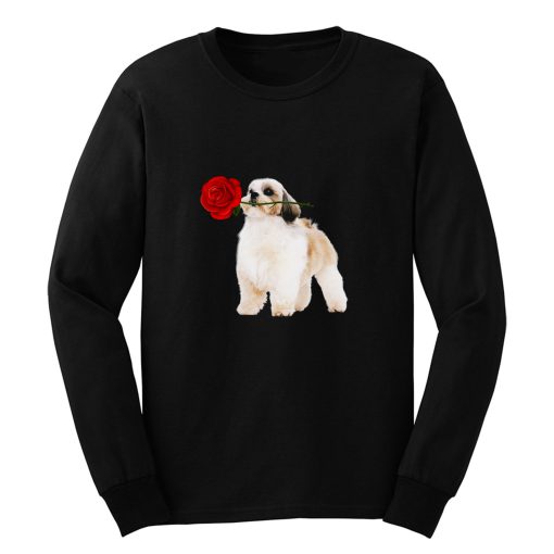 Shihtzu With Rose Flower Long Sleeve