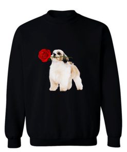 Shihtzu With Rose Flower Sweatshirt