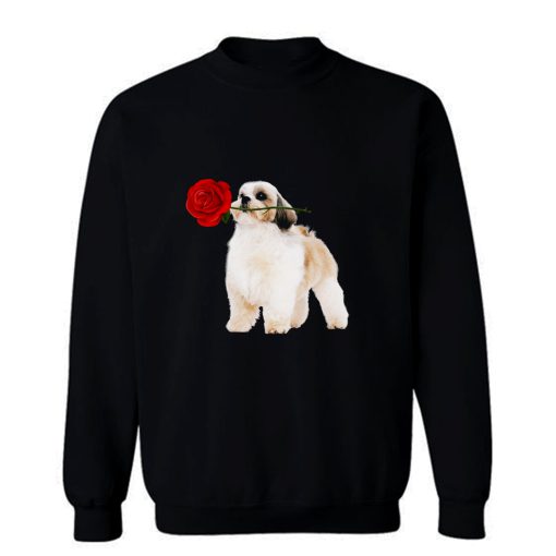 Shihtzu With Rose Flower Sweatshirt