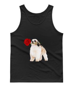 Shihtzu With Rose Flower Tank Top