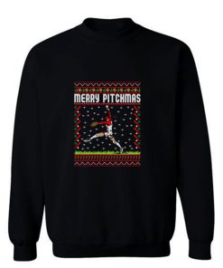 Softball Pitcher Ugly Christmas Sweatshirt
