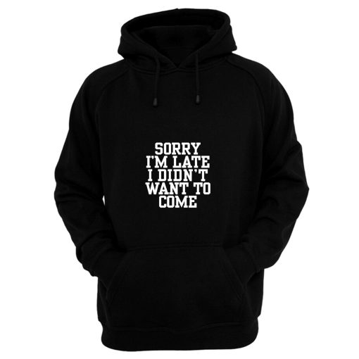 Sorry Im Late I Didnt Want To Come Hoodie