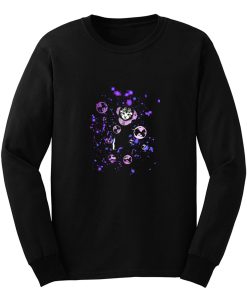 Space Cat Astronaut Cat With Purple Nebula And Purple Bubbles Long Sleeve