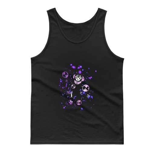 Space Cat Astronaut Cat With Purple Nebula And Purple Bubbles Tank Top