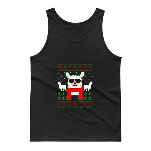 Ugly Christmas Llama Sweater Tank Top