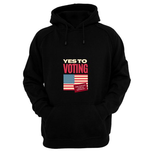 Yes To Voting Retro Vintage Vote Us Flag Hoodie
