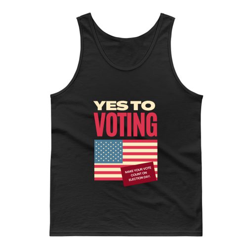Yes To Voting Retro Vintage Vote Us Flag Tank Top