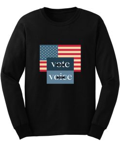 Your Voice Your Vote Retro Vintage Us Flag Long Sleeve