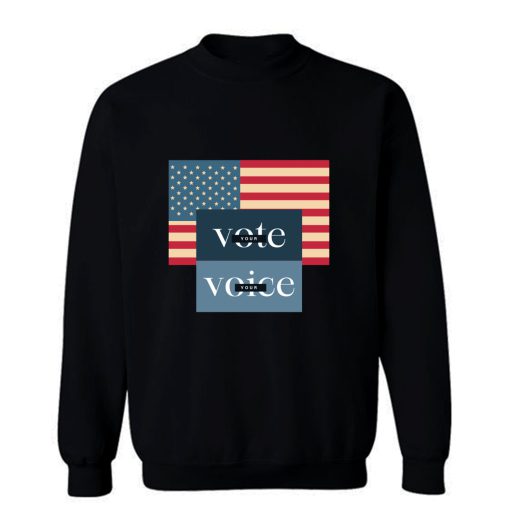 Your Voice Your Vote Retro Vintage Us Flag Sweatshirt
