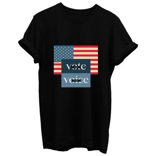 Your Voice Your Vote Retro Vintage Us Flag T Shirt