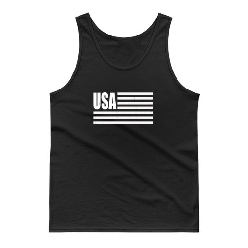 Black And White American Flag Tank Top