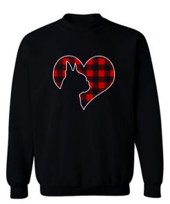 Boston Bostie Terrier Dog Christmas Buffalo Plaid Sweatshirt