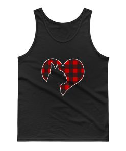 Boston Bostie Terrier Dog Christmas Buffalo Plaid Tank Top