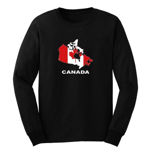 Canada Country Map Color Long Sleeve
