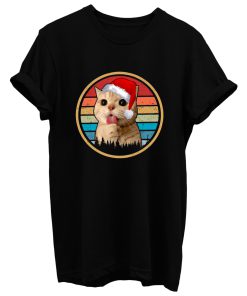 Cat Christmas Vintage T Shirt