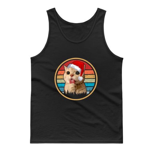 Cat Christmas Vintage Tank Top