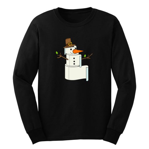 Christmas Snowman Panic Buying Toilet Paper Shortage Long Sleeve