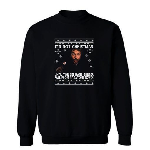 Die Hard Hans Gruber Nakatomi Tower Christmas Knit Pattern Sweatshirt