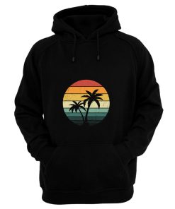 Distressed Retro Vintage Palm Tree Striped Sun Hoodie