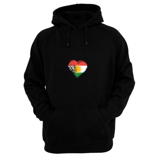 Grungy I Love Kurdistan Heart Flag Hoodie