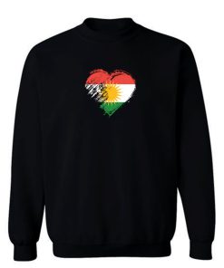 Grungy I Love Kurdistan Heart Flag Sweatshirt