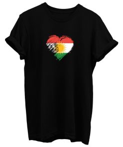 Grungy I Love Kurdistan Heart Flag T Shirt