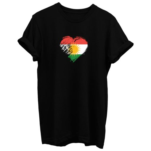 Grungy I Love Kurdistan Heart Flag T Shirt