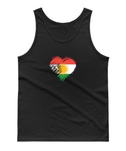 Grungy I Love Kurdistan Heart Flag Tank Top