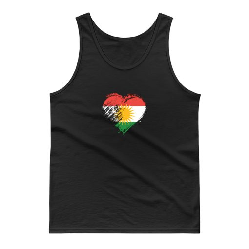 Grungy I Love Kurdistan Heart Flag Tank Top