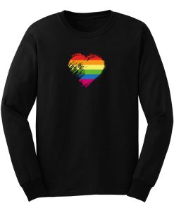 Grungy I Love Lgbt Heart Flag Long Sleeve