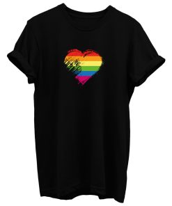 Grungy I Love Lgbt Heart Flag T Shirt