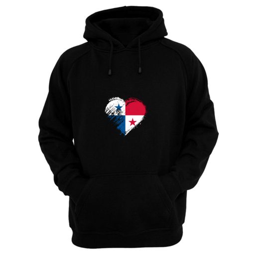 Grungy I Love Panama Heart Flag Hoodie